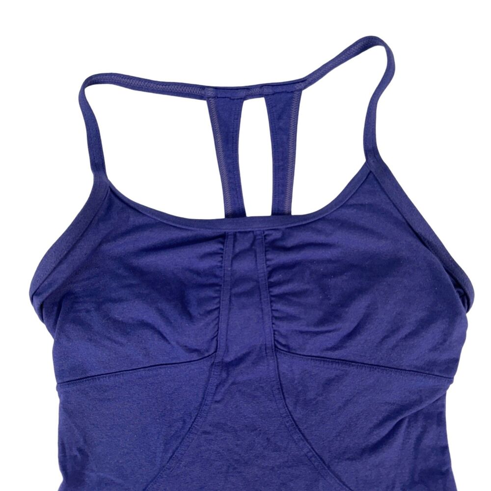 Athleta Women's Purple Racerback Support Tank Top with Built-In Mesh Bra Size S - Picture 3 of 8